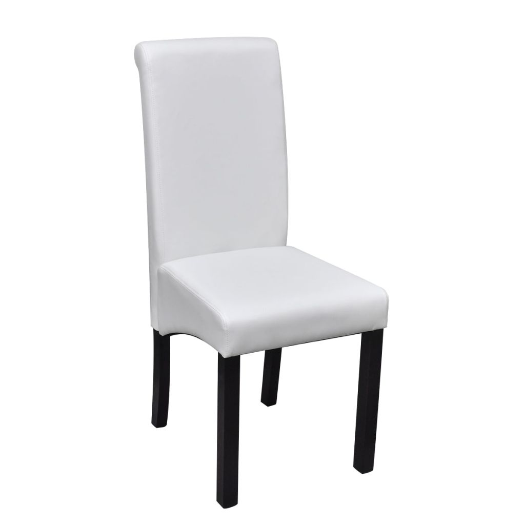 Dining Chairs 6 pcs White Leather