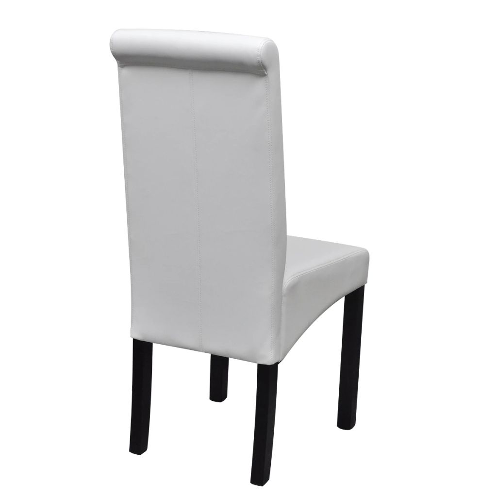 Dining Chairs 6 pcs White Leather
