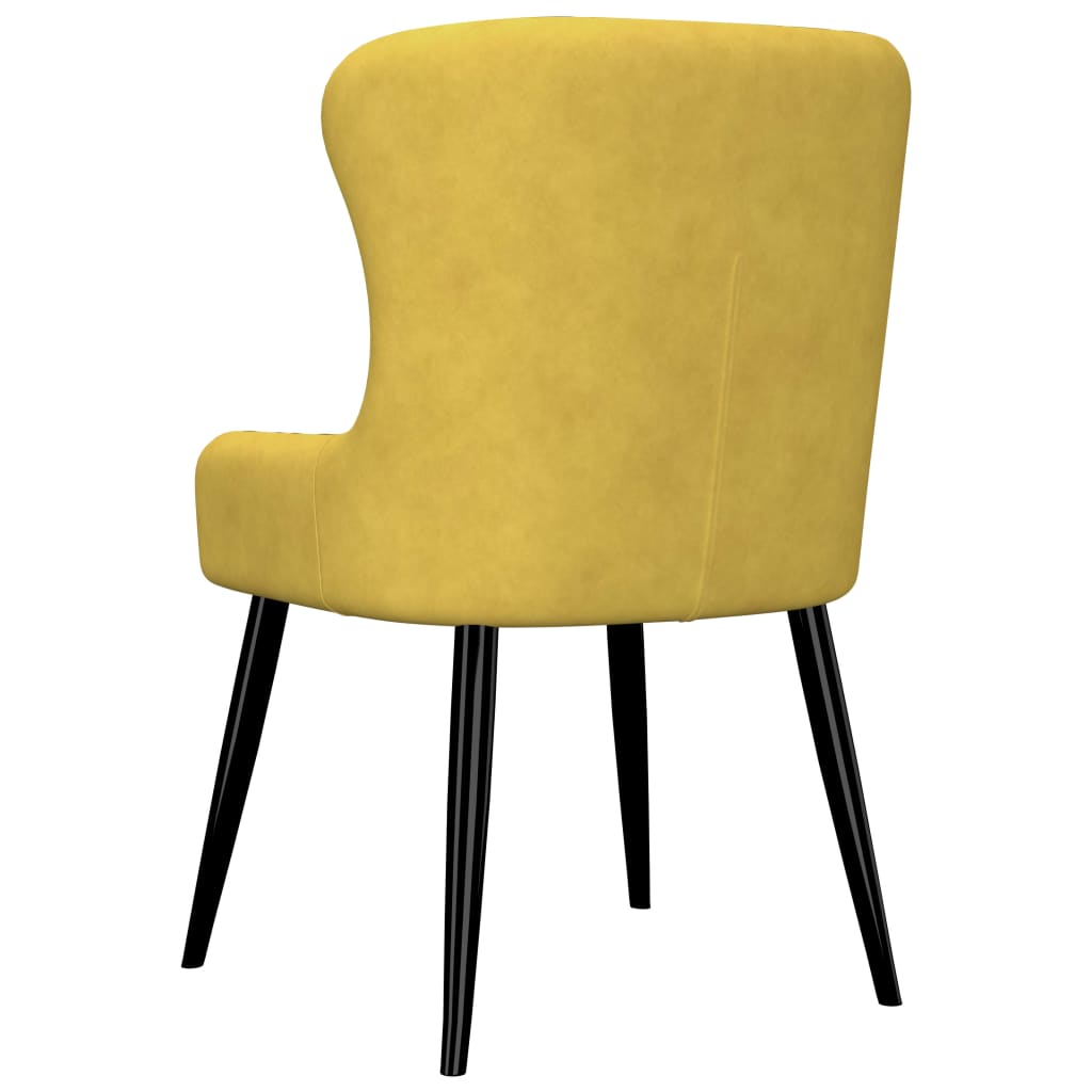 Dining Chairs 6 pcs Yellow Velvet