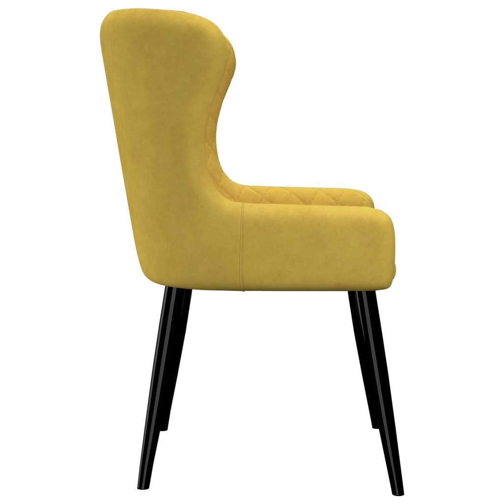 Dining Chairs 6 pcs Yellow Velvet