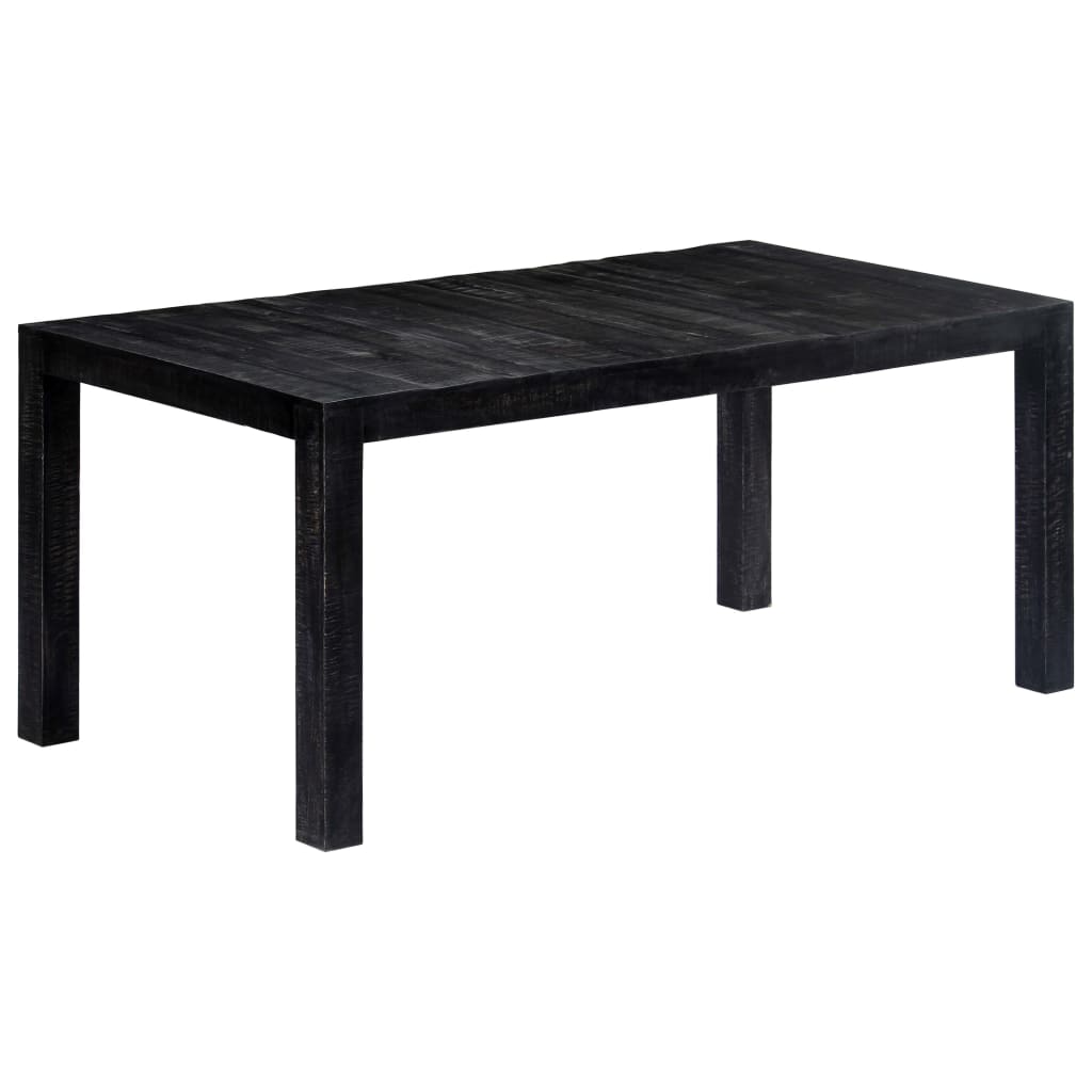 Dining Table Black 180x90x76 cm Solid Mango Wood