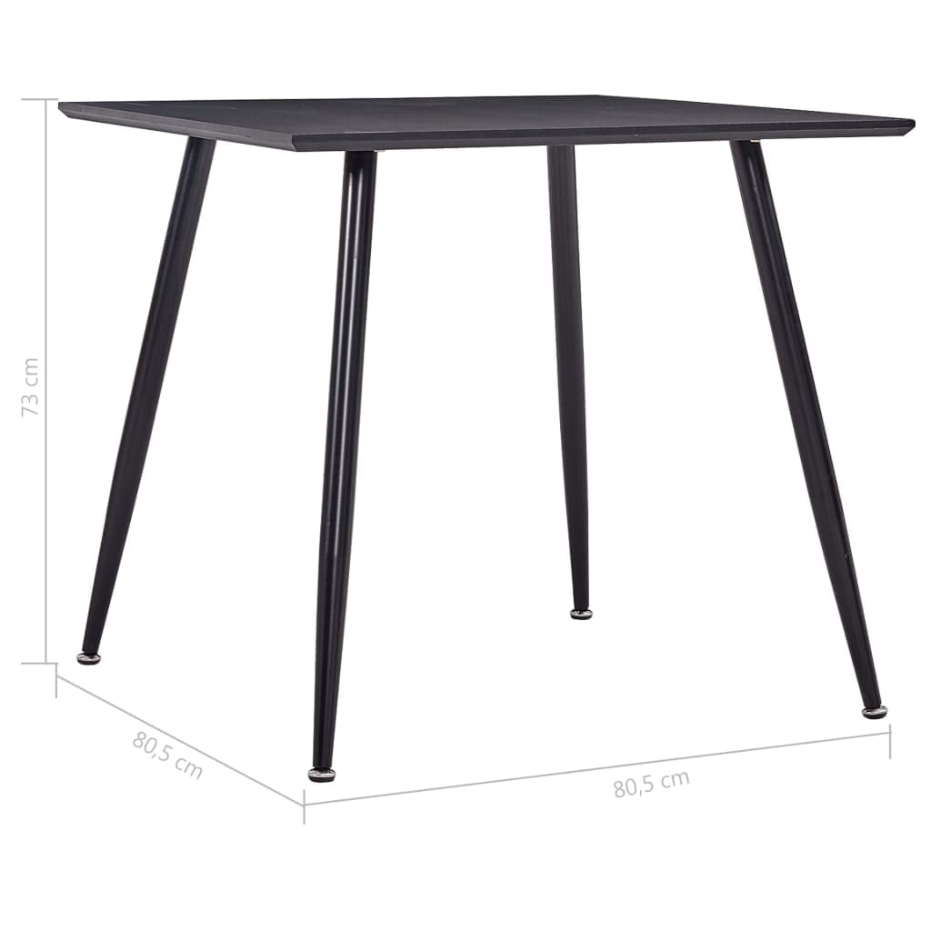Dining Table Black 80.5x80.5x73 cm MDF