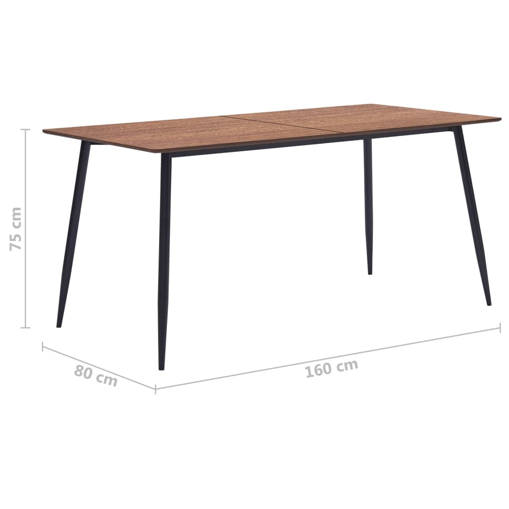 Dining Table Brown 160x80x75 cm MDF