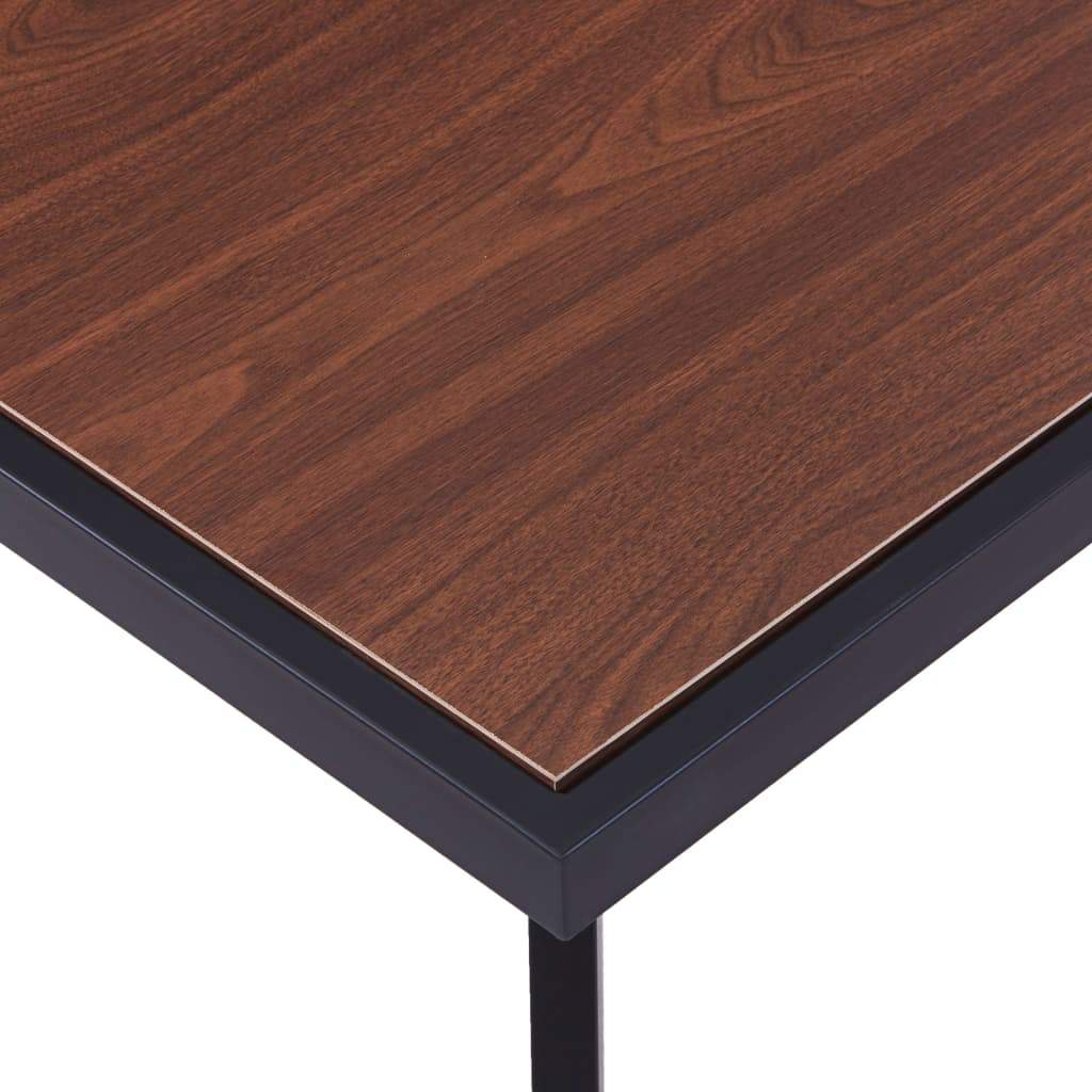 Dining Table Dark Wood and Black 140x70x75 cm MDF
