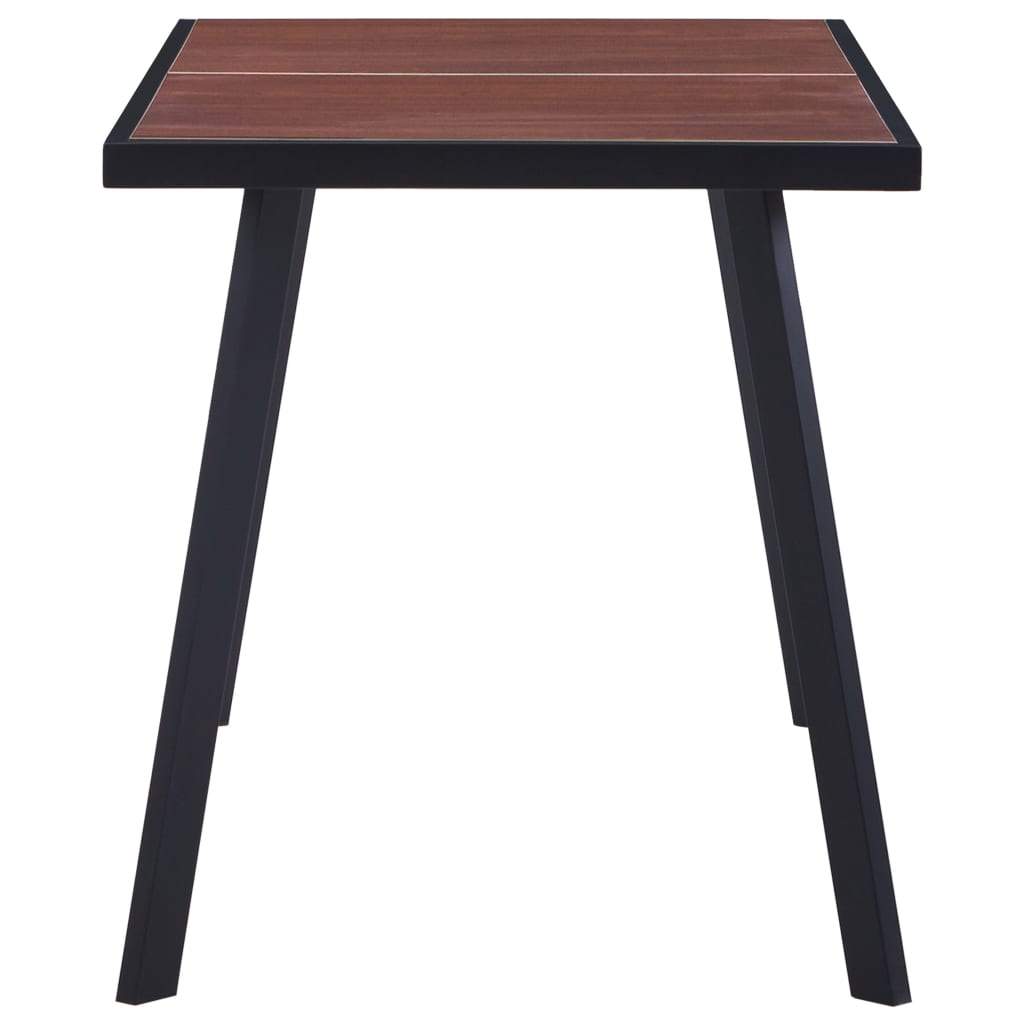Dining Table Dark Wood and Black 140x70x75 cm MDF