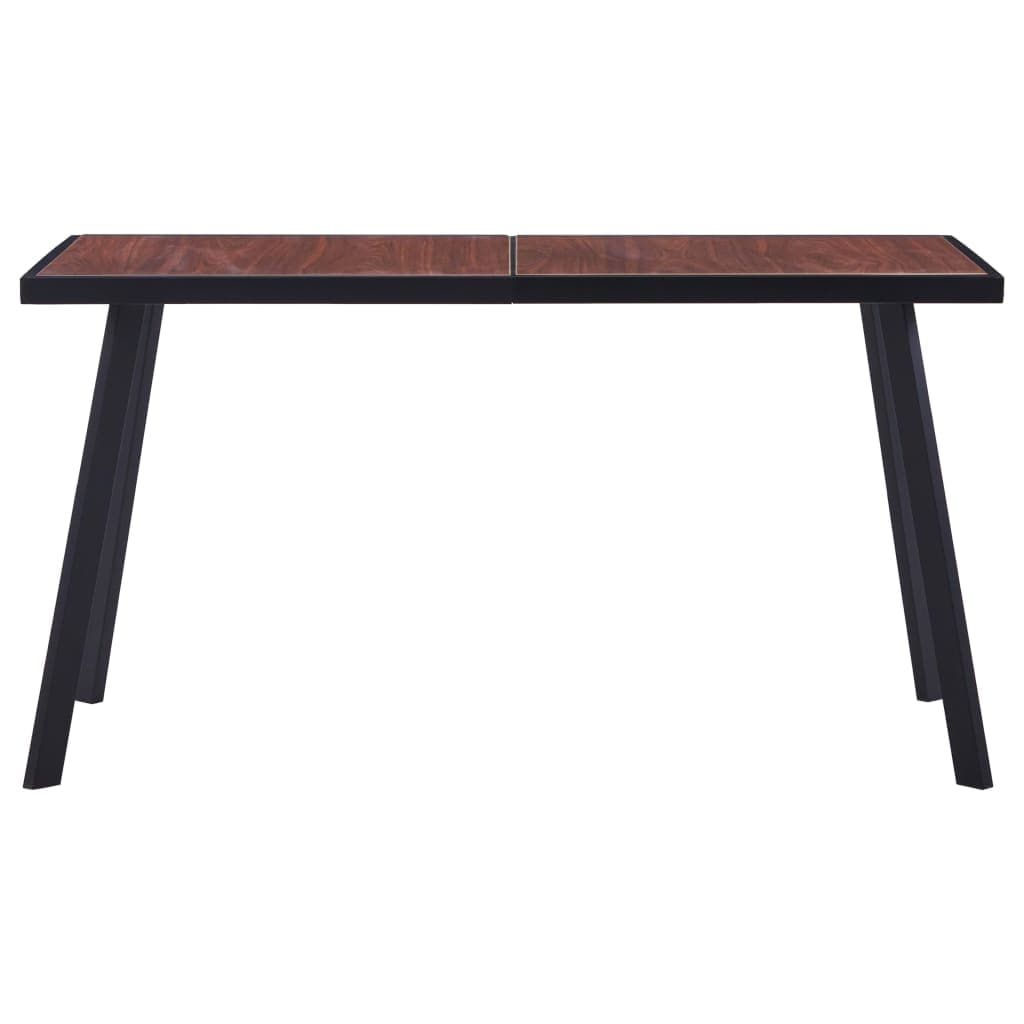 Dining Table Dark Wood and Black 140x70x75 cm MDF