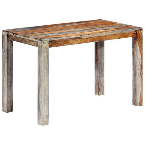 Dining Table Grey 118x60x76 cm Solid Sheesham Wood