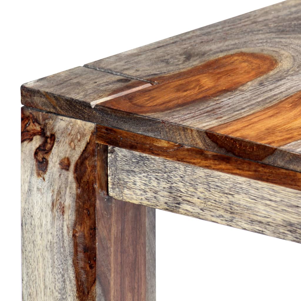Dining Table Grey 118x60x76 cm Solid Sheesham Wood