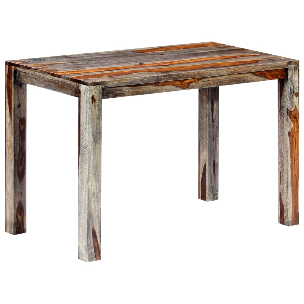 Dining Table Grey 118x60x76 cm Solid Sheesham Wood