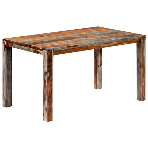 Dining Table Grey 140x70x76 cm Solid Sheesham Wood