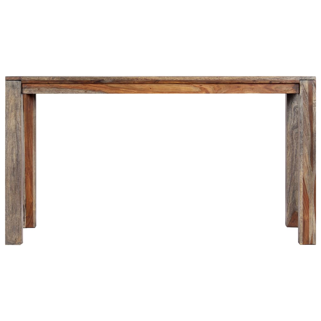 Dining Table Grey 140x70x76 cm Solid Sheesham Wood