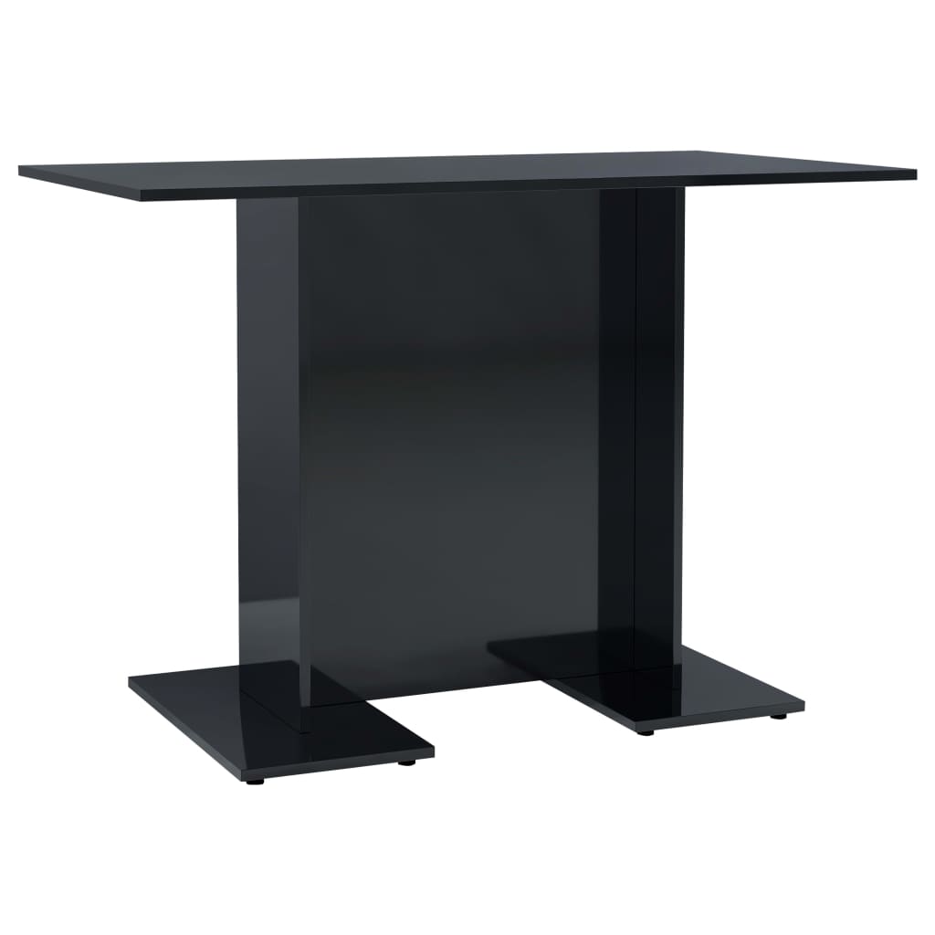 Dining Table High Gloss Black 110x60x75 cm Chipboard