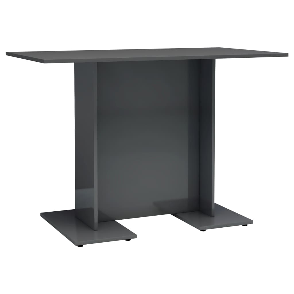 Dining Table High Gloss Grey 110x60x75 cm Chipboard