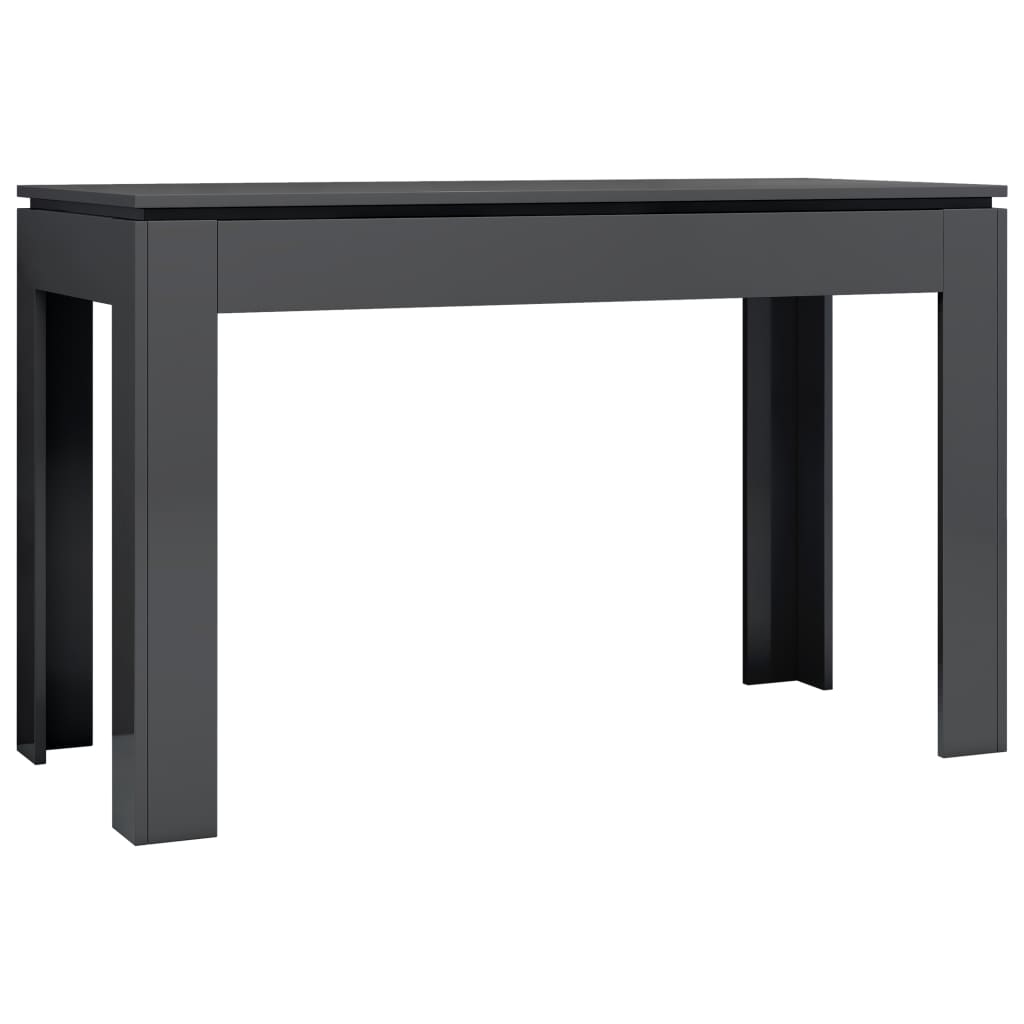 Dining Table High Gloss Grey 120x60x76 cm Chipboard