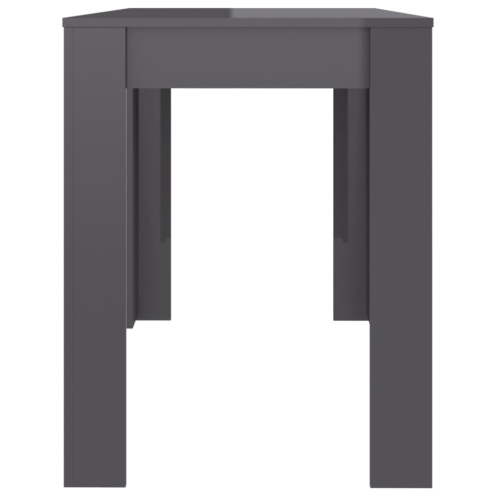 Dining Table High Gloss Grey 120x60x76 cm Chipboard