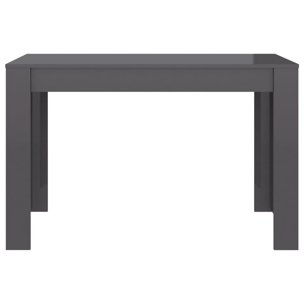 Dining Table High Gloss Grey 120x60x76 cm Chipboard