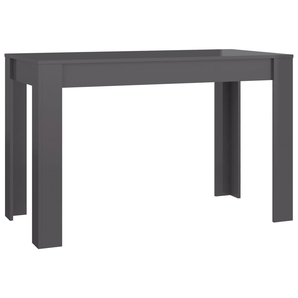 Dining Table High Gloss Grey 120x60x76 cm Chipboard