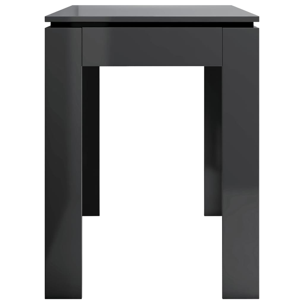 Dining Table High Gloss Grey 120x60x76 cm Chipboard