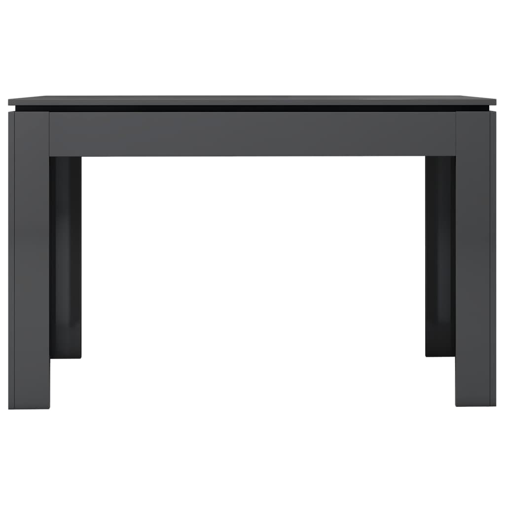 Dining Table High Gloss Grey 120x60x76 cm Chipboard