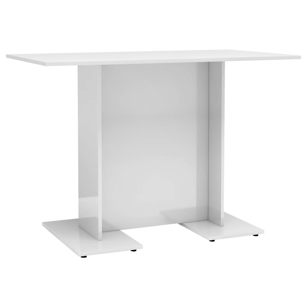 Dining Table High Gloss White 110x60x75 cm Chipboard