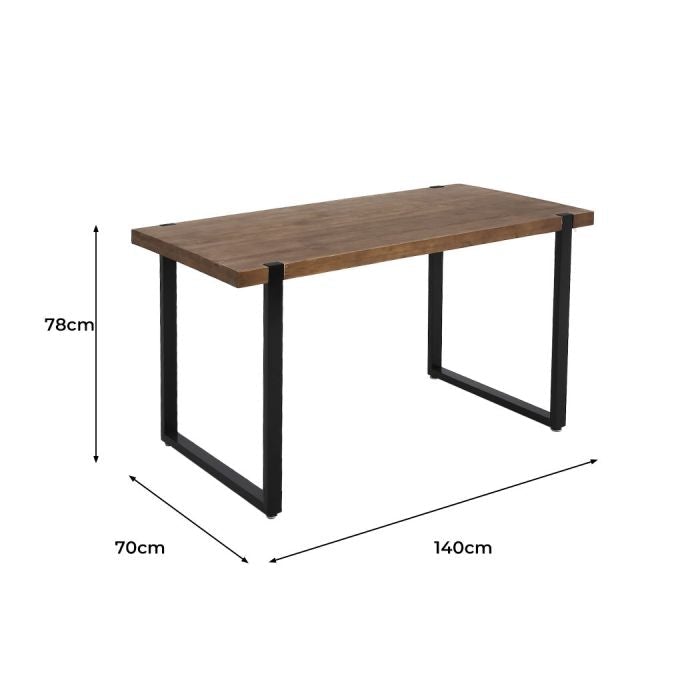 Dining Table Industrial Wooden Metal Kitchen Tables 140cm