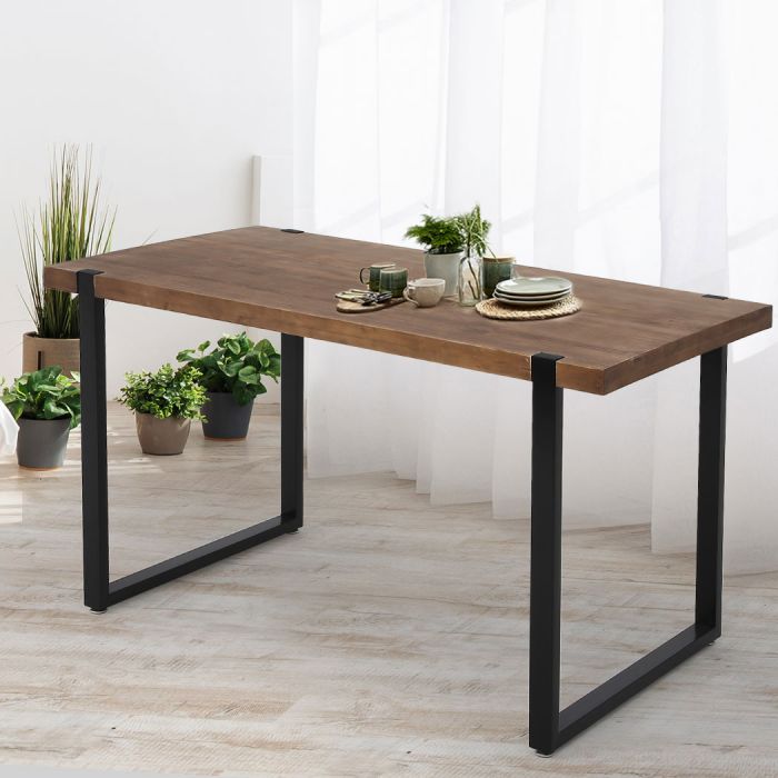 Dining Table Industrial Wooden Metal Kitchen Tables 140cm