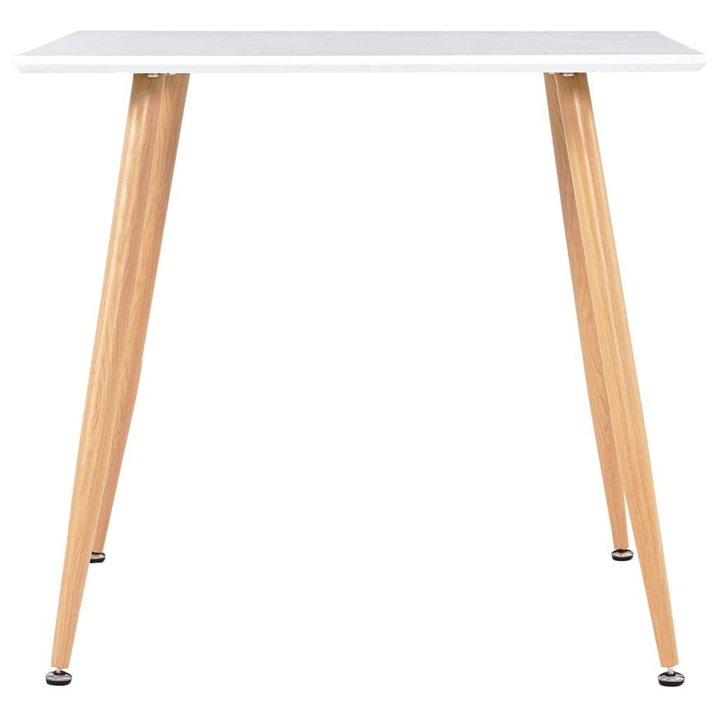 Dining Table White and Oak 80.5x80.5x73 cm MDF