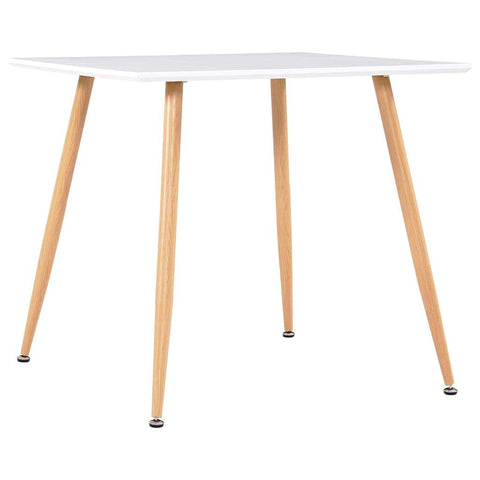 Dining Table White and Oak 80.5x80.5x73 cm MDF