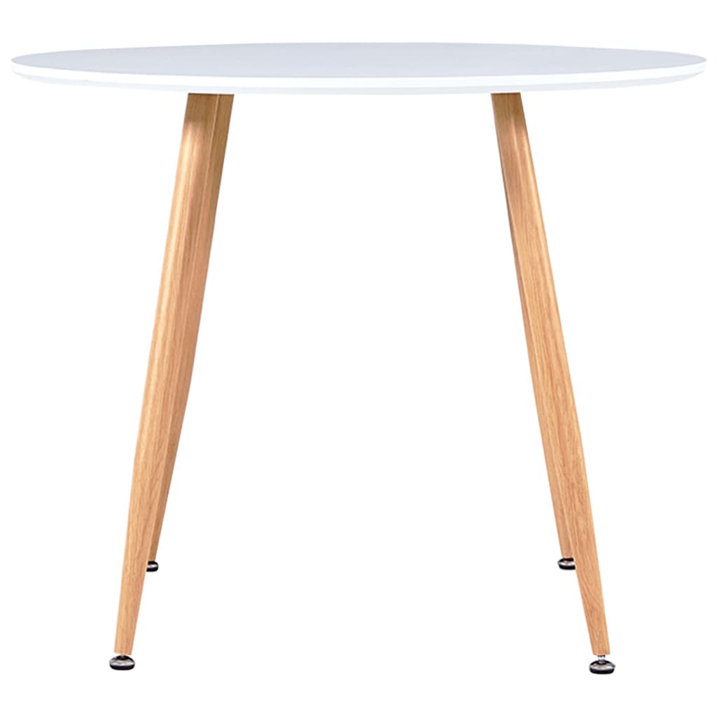 Dining Table White and Oak 90x73.5 cm MDF