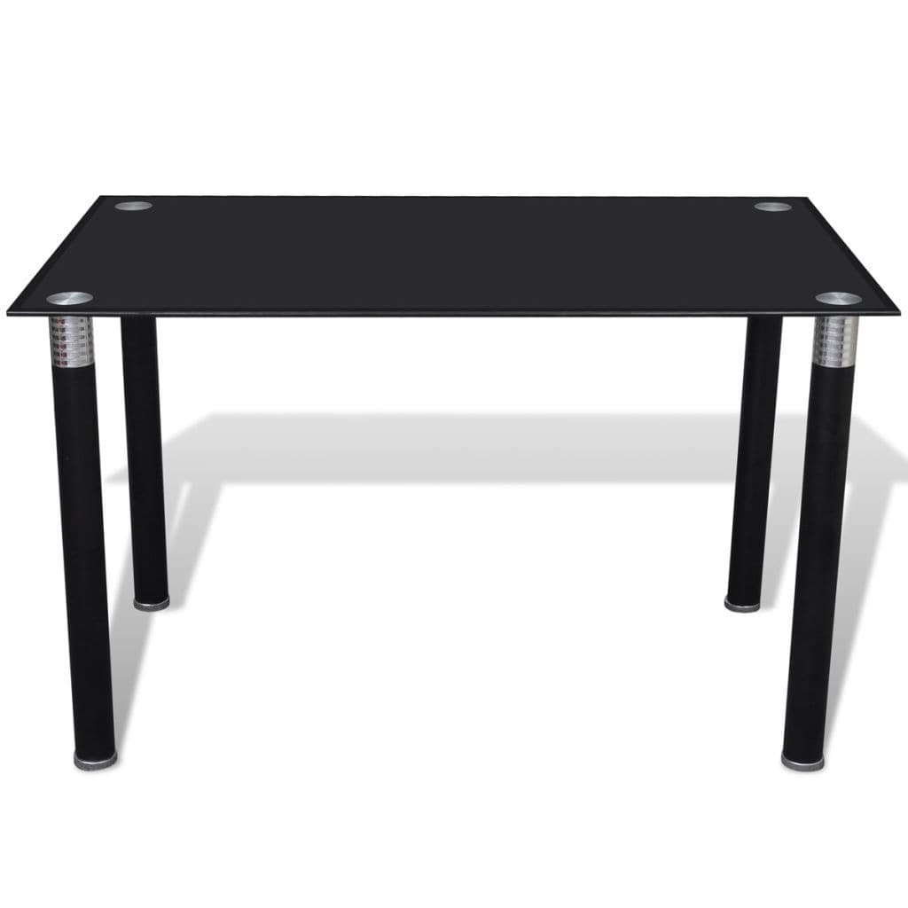 vidaxl35- Dining Table With Glass Top Black