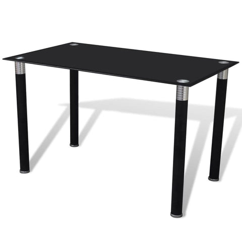 vidaxl35- Dining Table With Glass Top Black