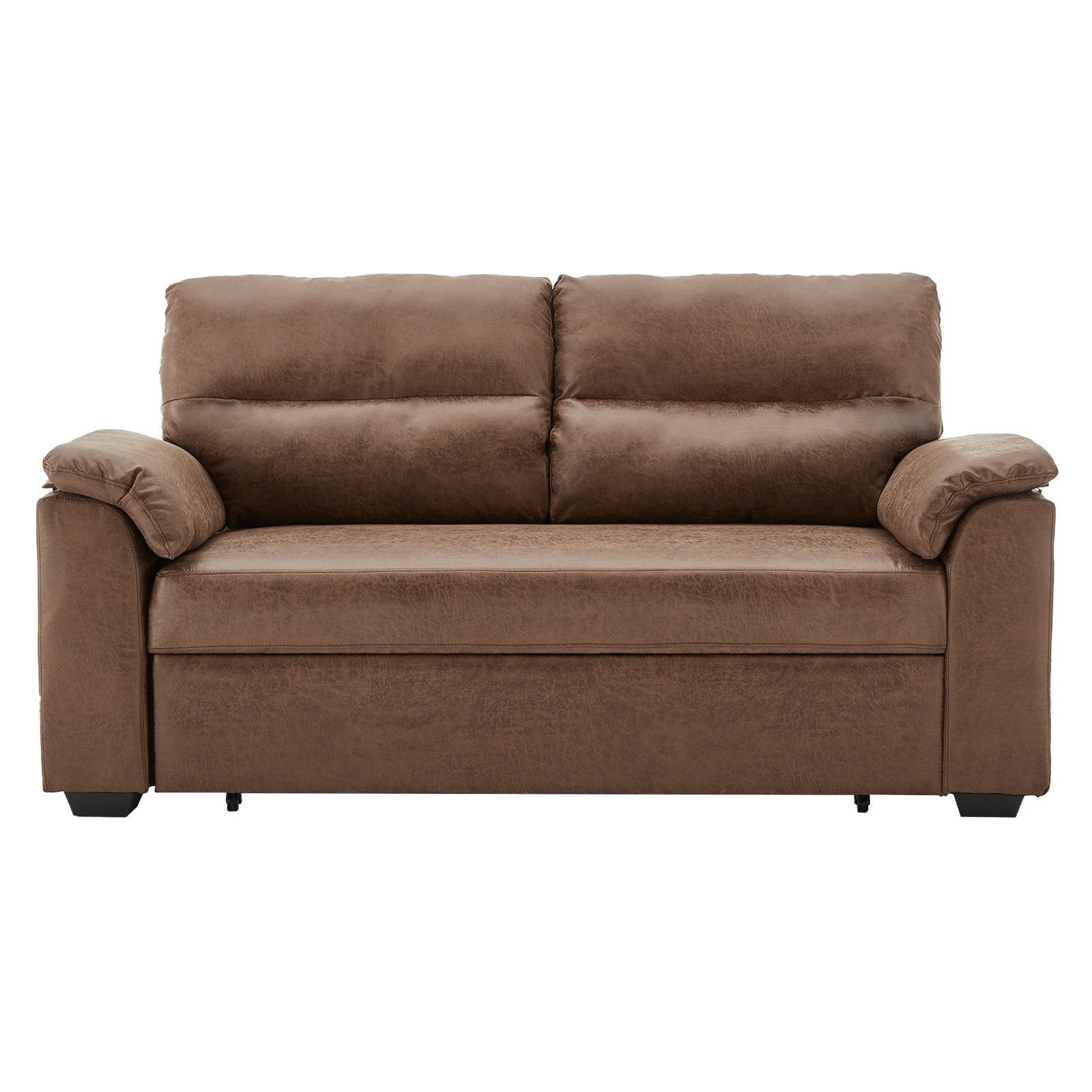 indoor furniture Distressed Fabric Sofa Bed Couch Lounge - Brown