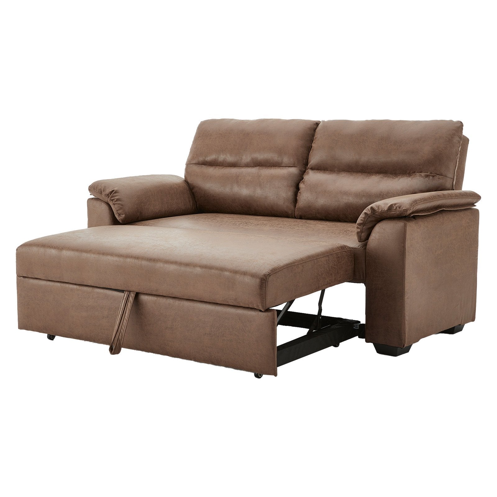 indoor furniture Distressed Fabric Sofa Bed Couch Lounge - Brown