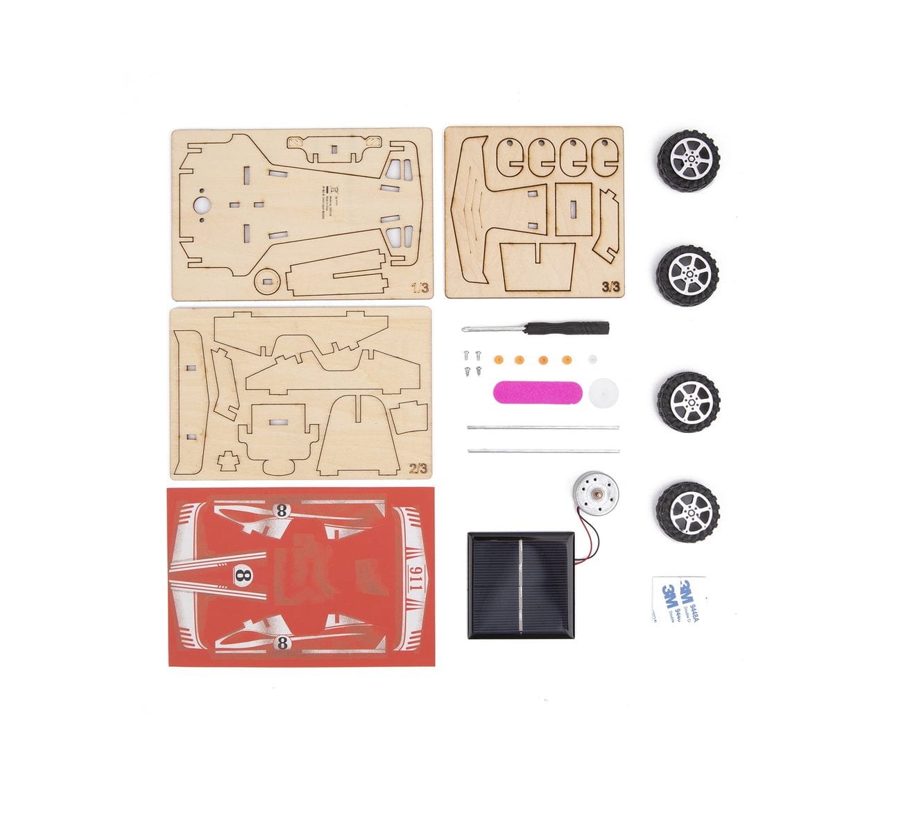 Diy 3D Wooden Solar Racing Car Science & Craft Kit