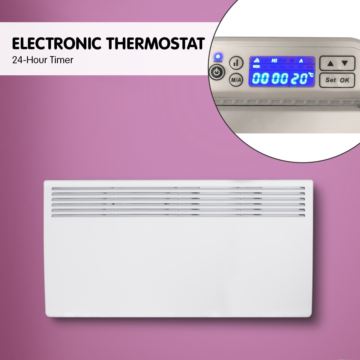 homewares Dm-24wt 2400w electric panel heater