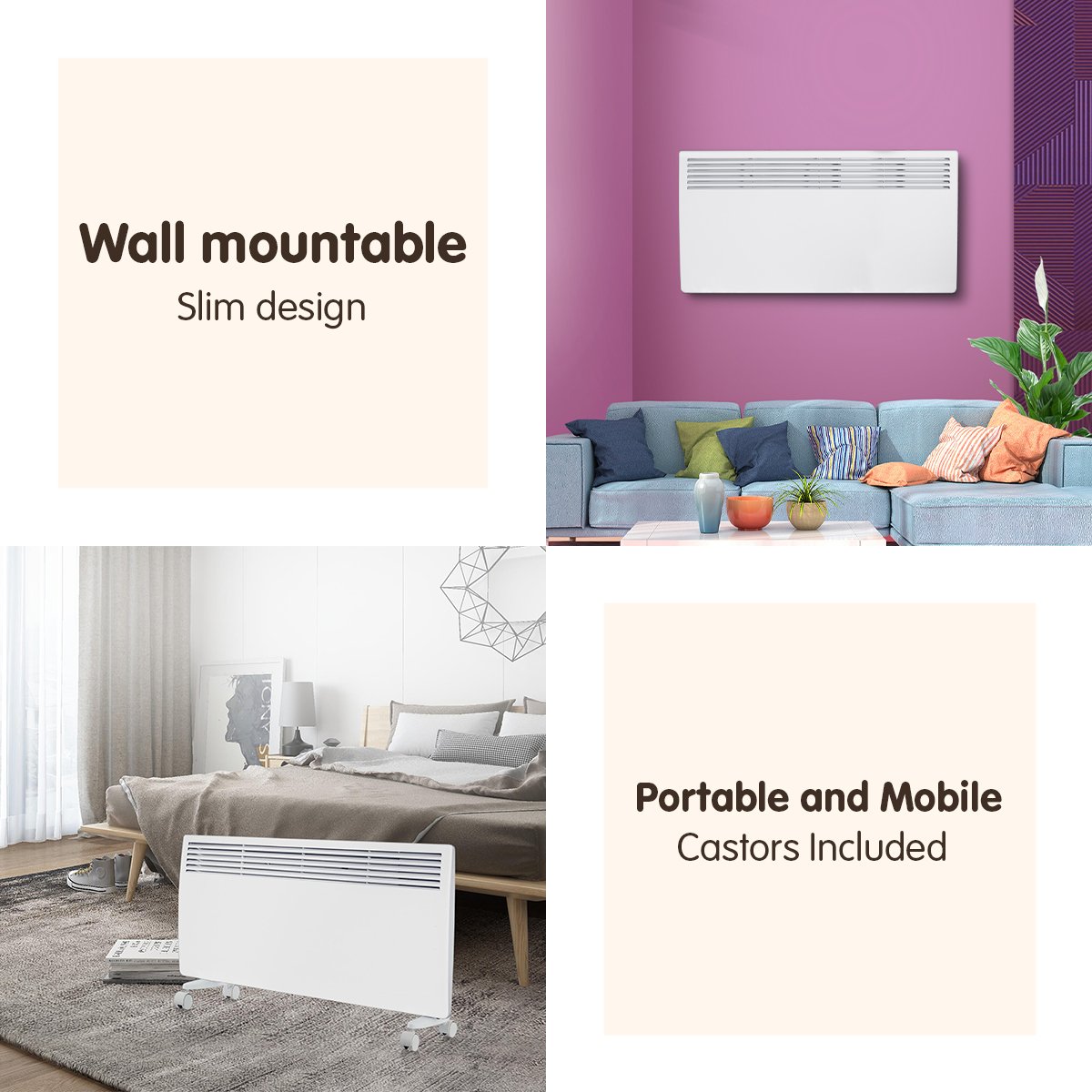 homewares Dm-24wt 2400w electric panel heater