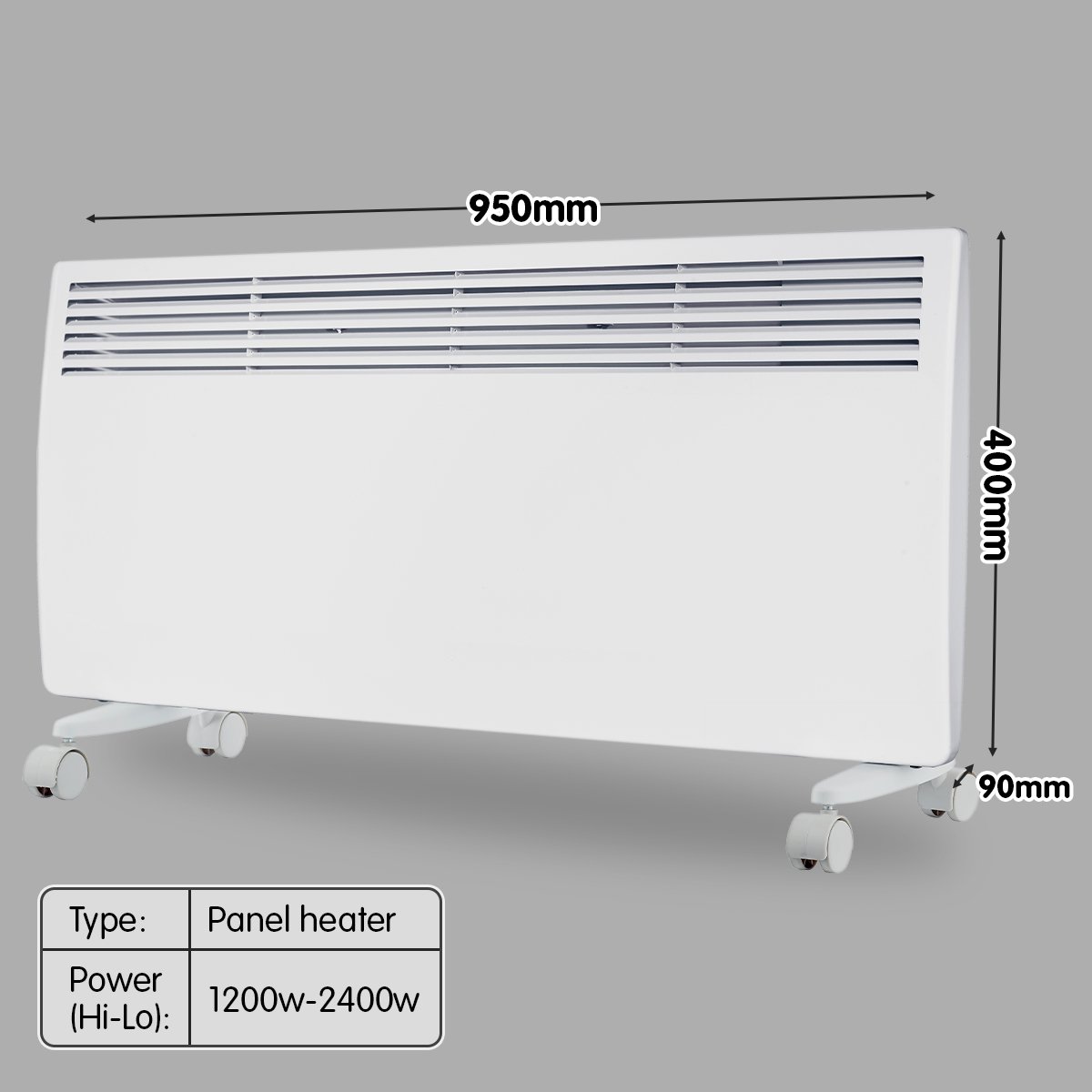 homewares Dm-24wt 2400w electric panel heater