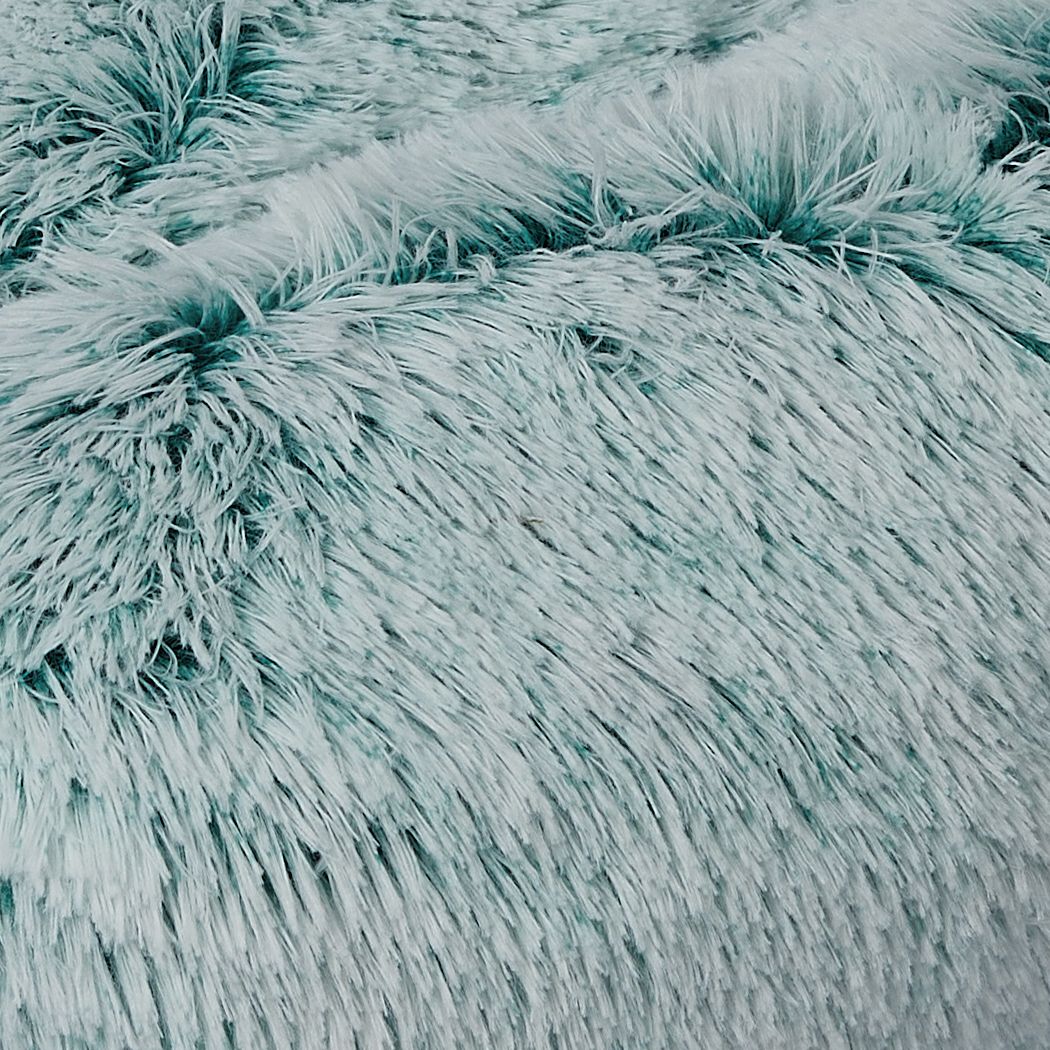 Dog Calming Bed Sleeping Kennel Soft Plush Comfy Memory Foam Teal M