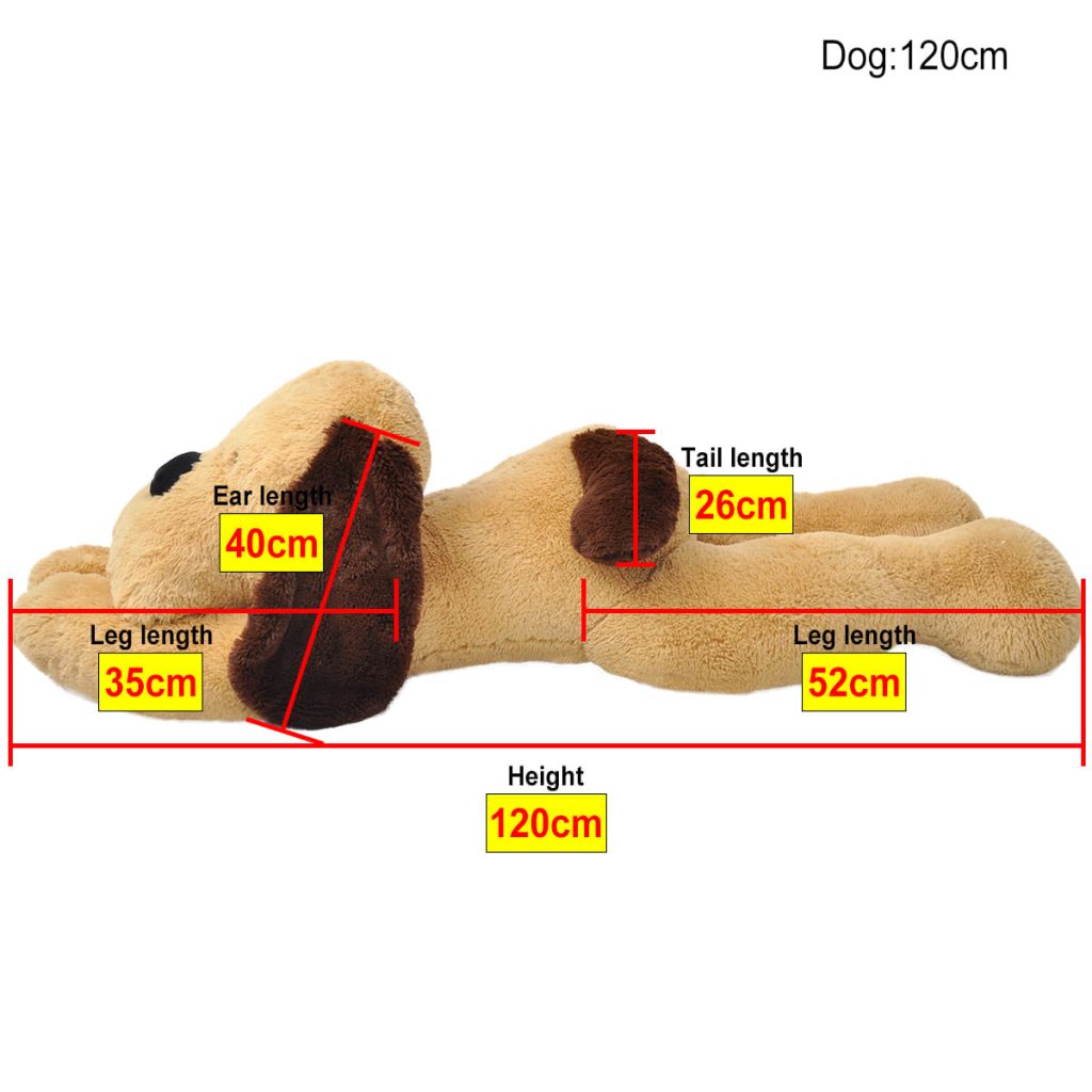 Dog Cuddly Toy Plush Brown 120 cm