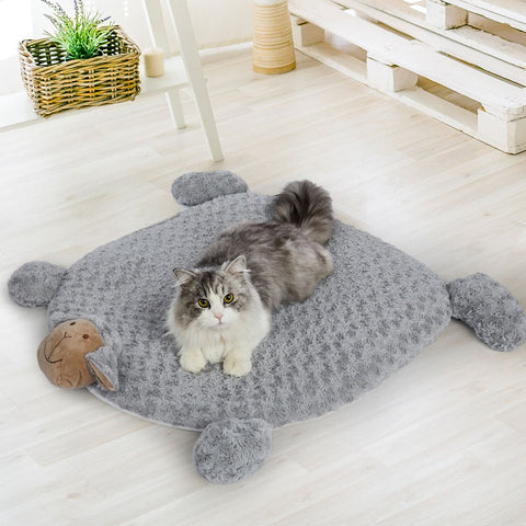 Pet Bed Dog squeaky toys cushion puppy kennel mat-grey