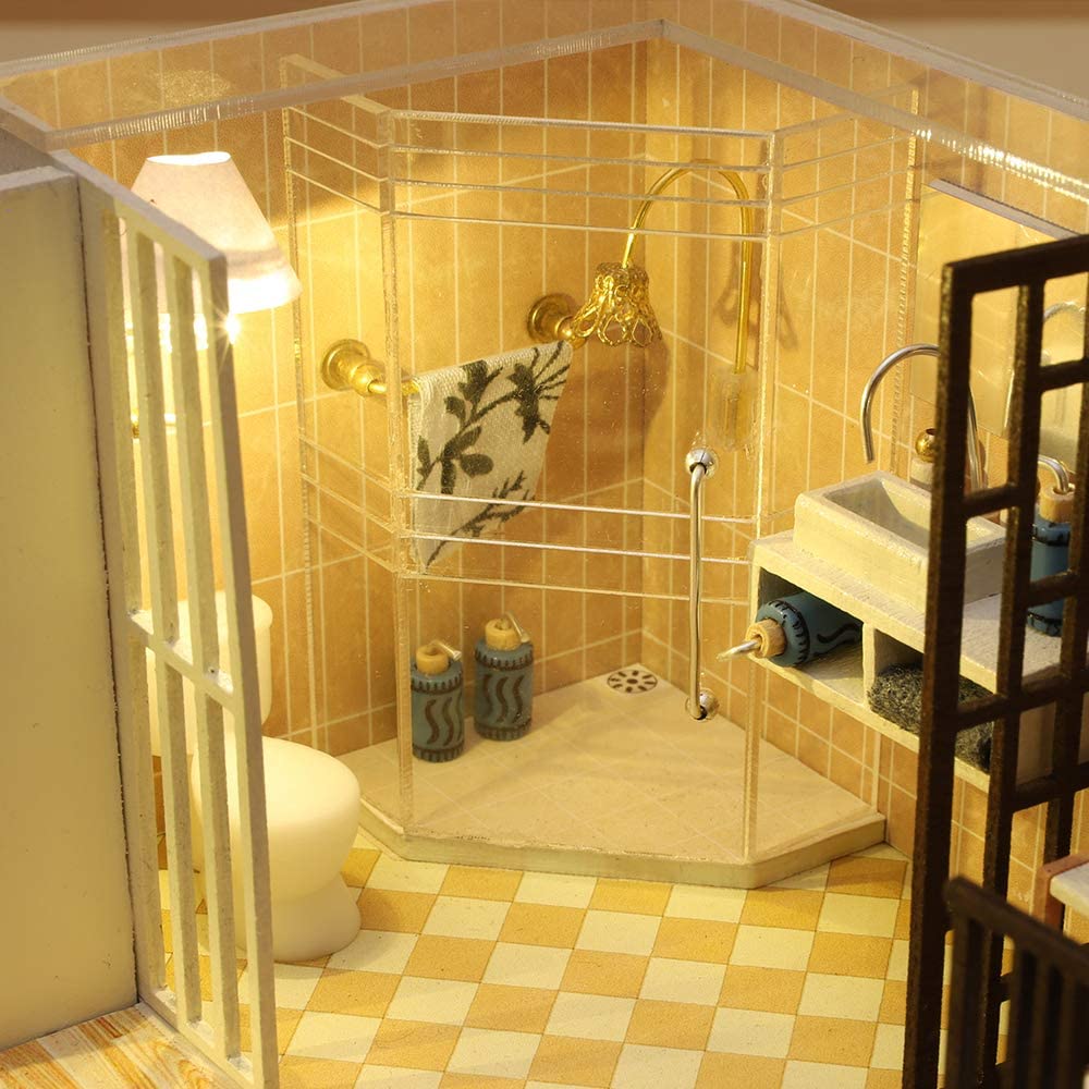 Dollhouse Miniature With Furniture Kit Plus Dust Proof And Music Movement - Creative Room