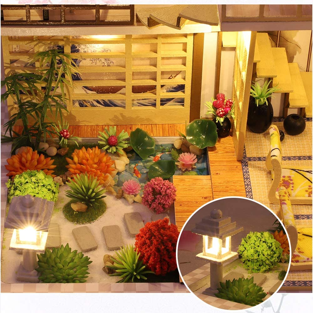 Dollhouse Miniature With Furniture Kit Plus Dust Proof And Music Movement - Japanese Apartment