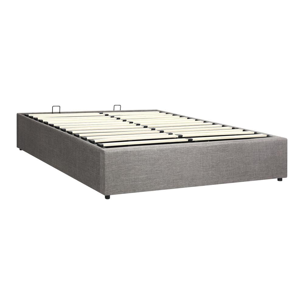 Double Bed Frame Mattress Base with Lift Gas Beige