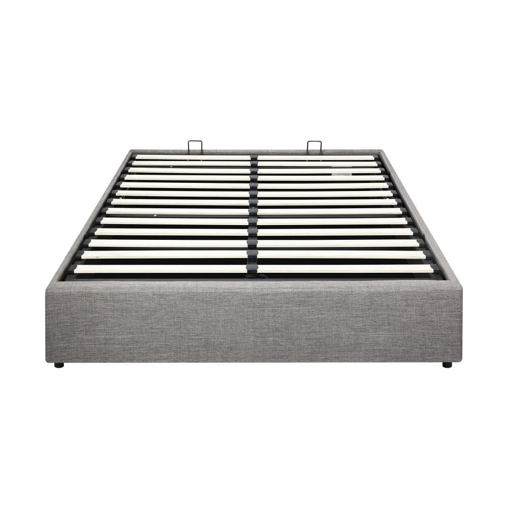 Double Bed Frame Mattress Base with Lift Gas Beige