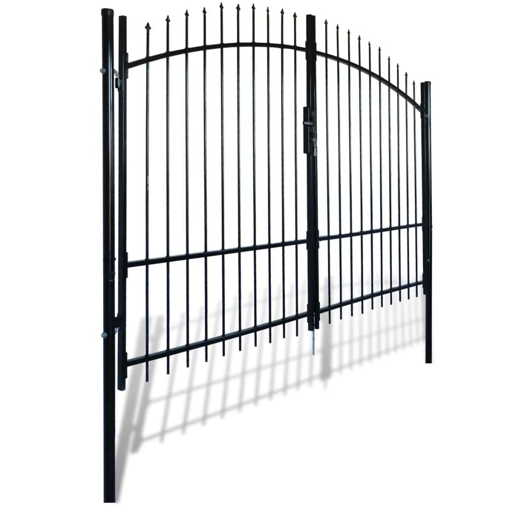 vidaxl40- Double Door Fence Gate with Spear Top 300 x 225 cm