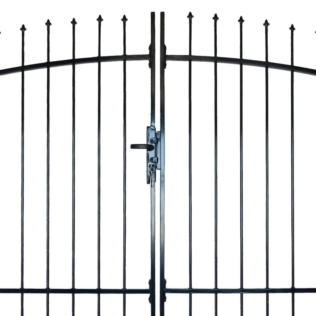 vidaxl40- Double Door Fence Gate with Spear Top 300 x 225 cm