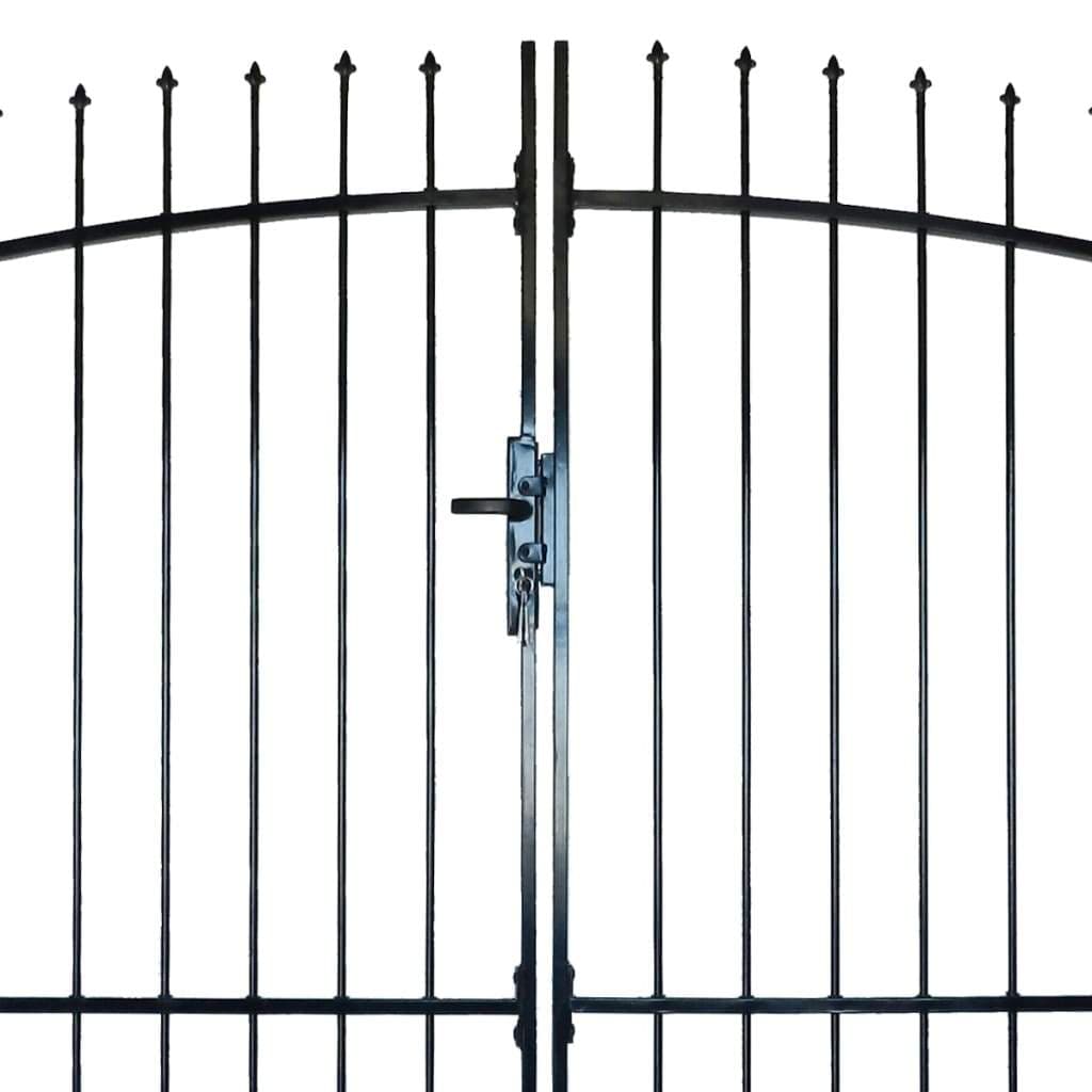 vidaxl40- Double Door Fence Gate with Spear Top 300 x 225 cm