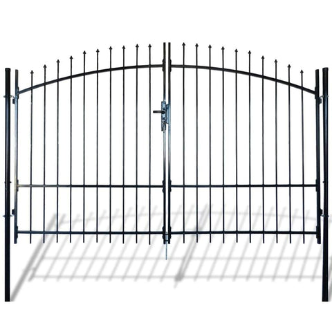 vidaxl40- Double Door Fence Gate with Spear Top 300 x 225 cm