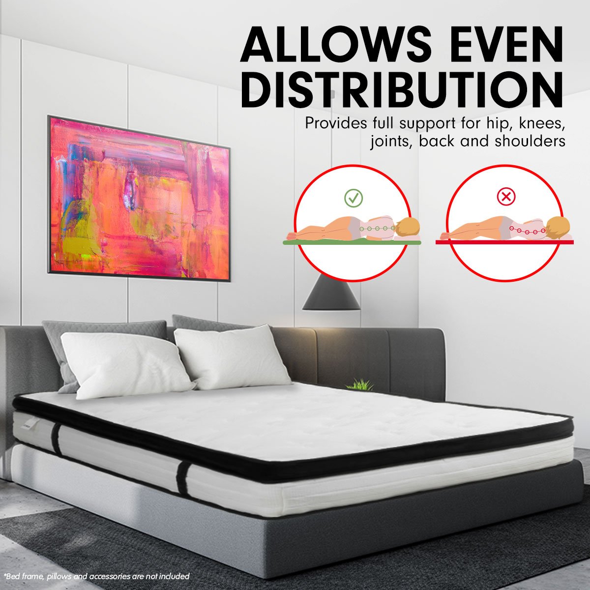 bedding Double Mattress with Euro Top Layer - 32cm