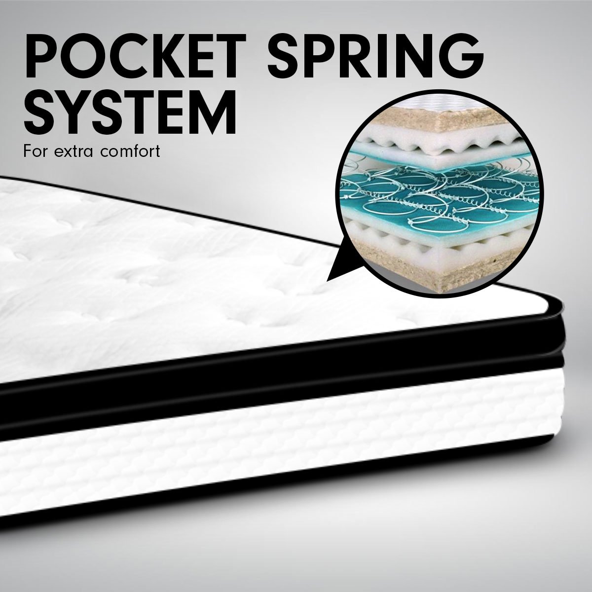 bedding Double Mattress with Euro Top Layer - 32cm